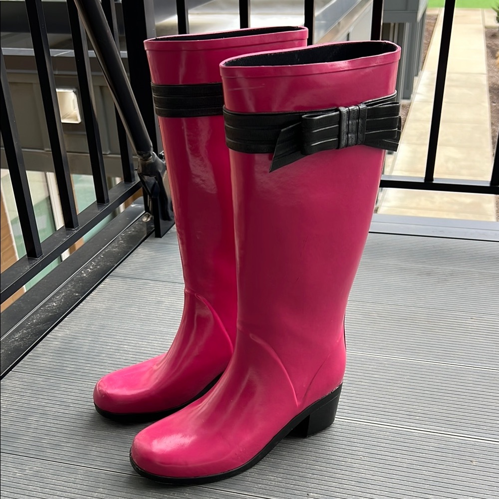 Kate Spade Pink Rain Boots with Bow